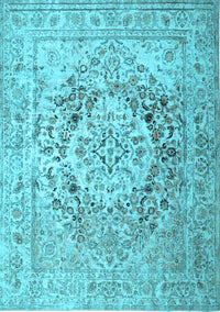 Medallion Light Blue Traditional Rug, tr1814lblu