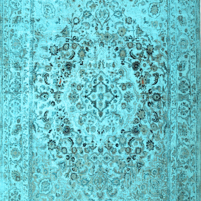 Medallion Light Blue Traditional Rug, tr1814lblu