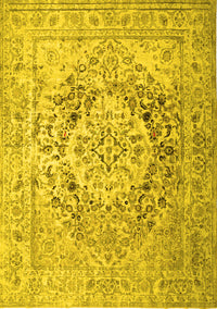 Medallion Yellow Traditional Rug, tr1814yw