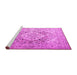 Sideview of Machine Washable Medallion Pink Traditional Rug, wshtr1814pnk