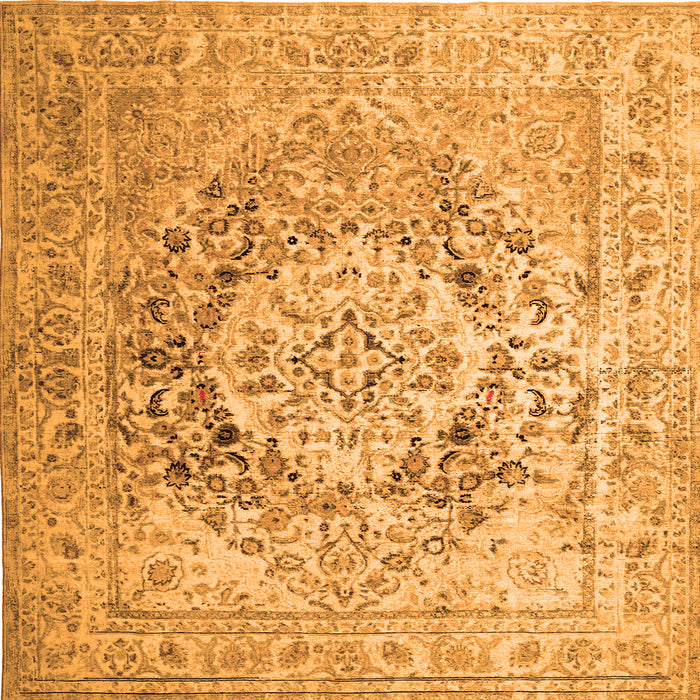 Serging Thickness of Medallion Orange Traditional Rug, tr1814org