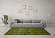 Machine Washable Persian Green Traditional Area Rugs in a Living Room,, wshtr1815grn