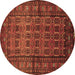 Round Persian Brown Traditional Rug, tr1815brn