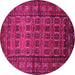 Round Machine Washable Persian Pink Traditional Rug, wshtr1815pnk