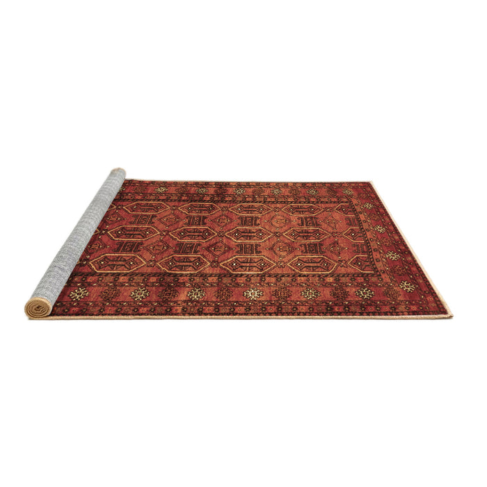 Sideview of Machine Washable Persian Brown Traditional Rug, wshtr1815brn