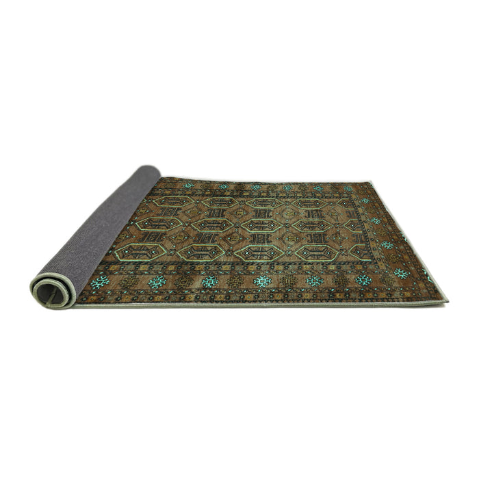 Sideview of Persian Turquoise Traditional Rug, tr1815turq