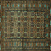 Square Machine Washable Persian Turquoise Traditional Area Rugs, wshtr1815turq