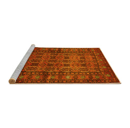 Sideview of Machine Washable Persian Yellow Traditional Rug, wshtr1815yw
