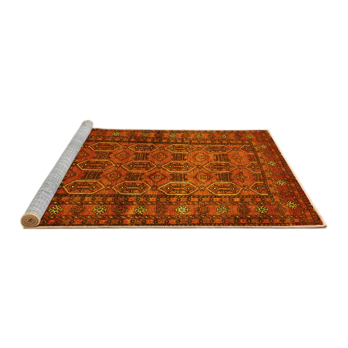 Sideview of Machine Washable Persian Yellow Traditional Rug, wshtr1815yw