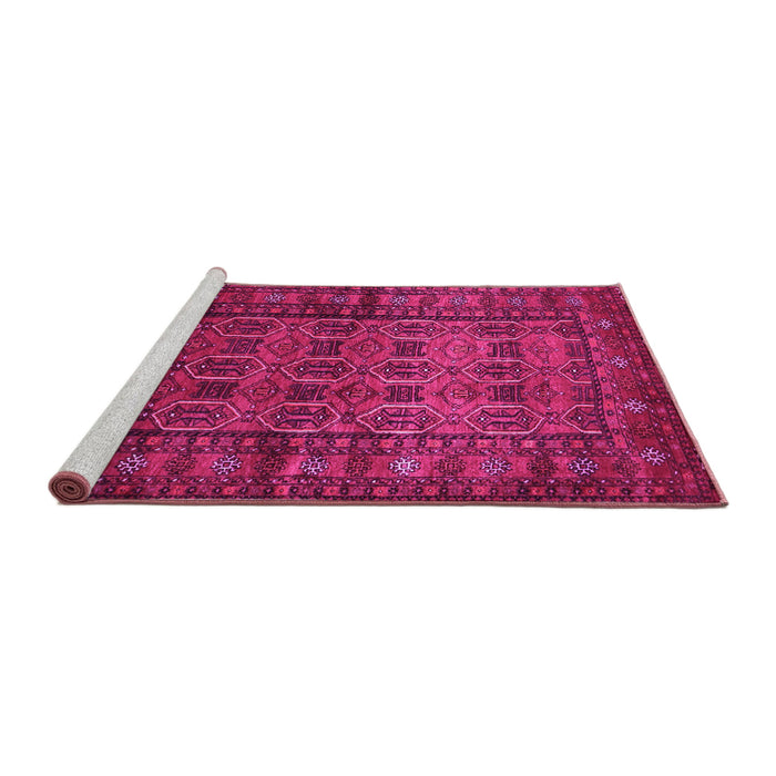 Sideview of Machine Washable Persian Pink Traditional Rug, wshtr1815pnk