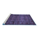 Sideview of Machine Washable Persian Blue Traditional Rug, wshtr1815blu