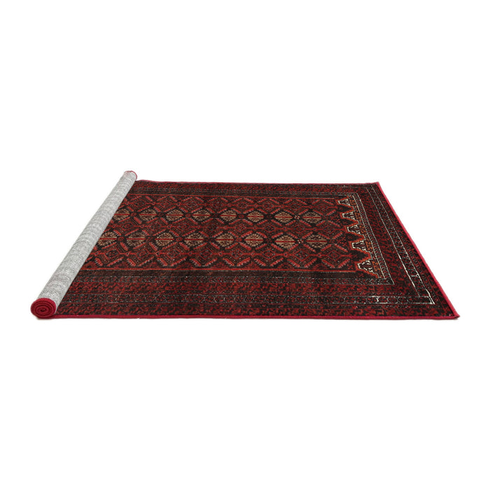 Sideview of Machine Washable Traditional Crimson Red Rug, wshtr1816