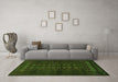 Machine Washable Persian Green Traditional Area Rugs in a Living Room,, wshtr1816grn