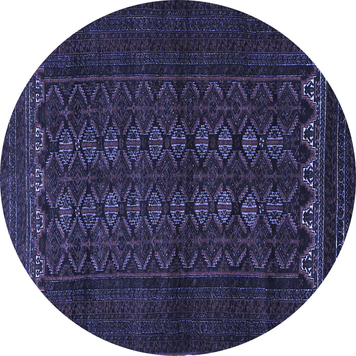 Round Machine Washable Persian Blue Traditional Rug, wshtr1816blu