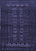 Machine Washable Persian Blue Traditional Rug, wshtr1816blu