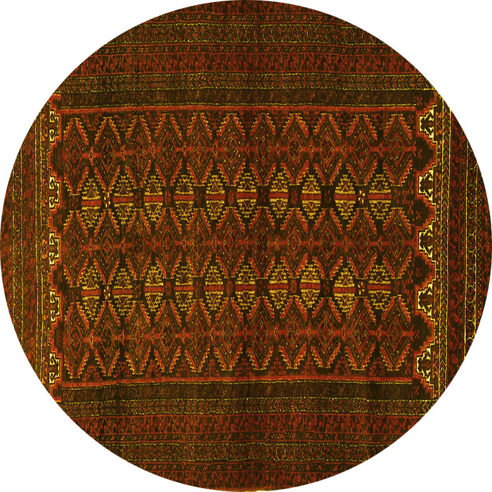 Round Machine Washable Persian Yellow Traditional Rug, wshtr1816yw