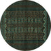 Round Persian Turquoise Traditional Rug, tr1816turq