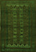 Serging Thickness of Machine Washable Persian Green Traditional Area Rugs, wshtr1816grn