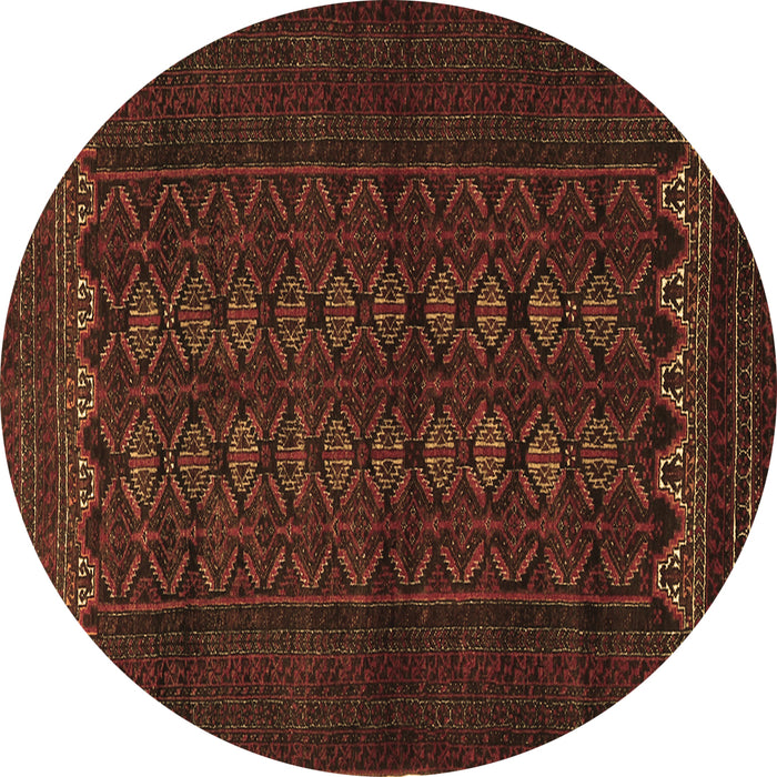 Round Persian Brown Traditional Rug, tr1816brn