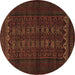 Round Persian Brown Traditional Rug, tr1816brn