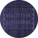 Round Persian Blue Traditional Rug, tr1816blu