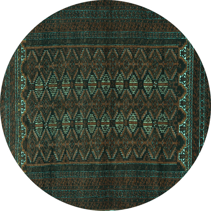Round Machine Washable Persian Turquoise Traditional Area Rugs, wshtr1816turq