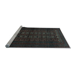 Sideview of Machine Washable Persian Light Blue Traditional Rug, wshtr1816lblu