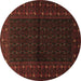 Round Machine Washable Persian Brown Traditional Rug, wshtr1817brn