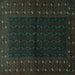 Square Machine Washable Persian Turquoise Traditional Area Rugs, wshtr1817turq