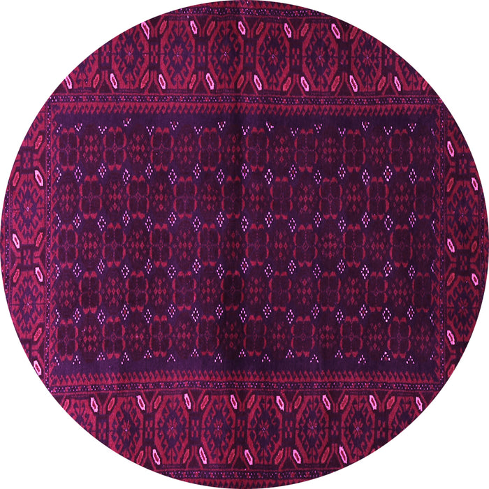 Round Machine Washable Persian Pink Traditional Rug, wshtr1817pnk