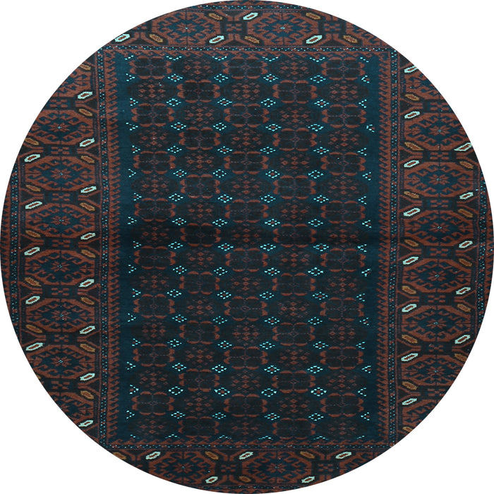 Round Machine Washable Persian Light Blue Traditional Rug, wshtr1817lblu