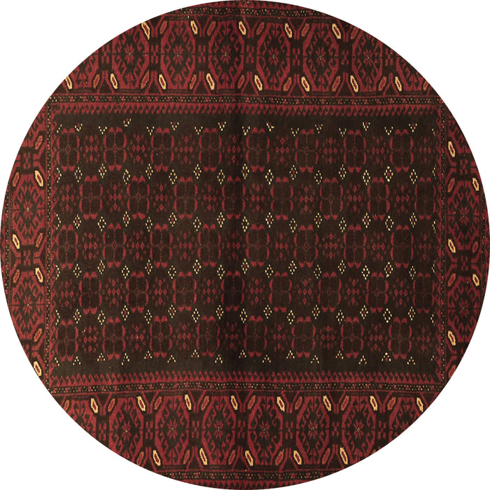 Round Persian Brown Traditional Rug, tr1817brn