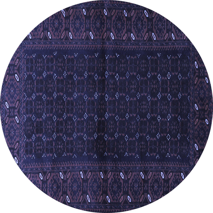 Round Persian Blue Traditional Rug, tr1817blu