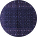 Round Persian Blue Traditional Rug, tr1817blu