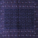 Square Persian Blue Traditional Rug, tr1817blu