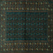 Square Persian Turquoise Traditional Rug, tr1817turq
