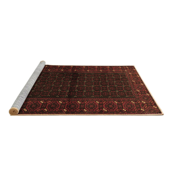 Sideview of Machine Washable Persian Brown Traditional Rug, wshtr1817brn