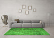 Machine Washable Persian Green Traditional Area Rugs in a Living Room,, wshtr1818grn