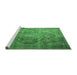 Sideview of Machine Washable Persian Emerald Green Traditional Area Rugs, wshtr1818emgrn