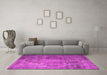 Machine Washable Persian Pink Traditional Rug in a Living Room, wshtr1818pnk