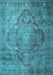 Machine Washable Persian Light Blue Traditional Rug, wshtr1818lblu