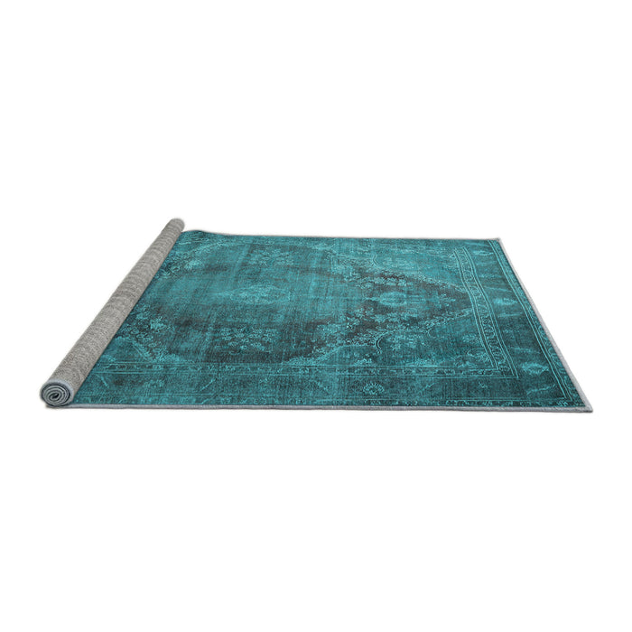 Sideview of Machine Washable Persian Light Blue Traditional Rug, wshtr1818lblu