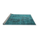 Sideview of Machine Washable Persian Light Blue Traditional Rug, wshtr1818lblu