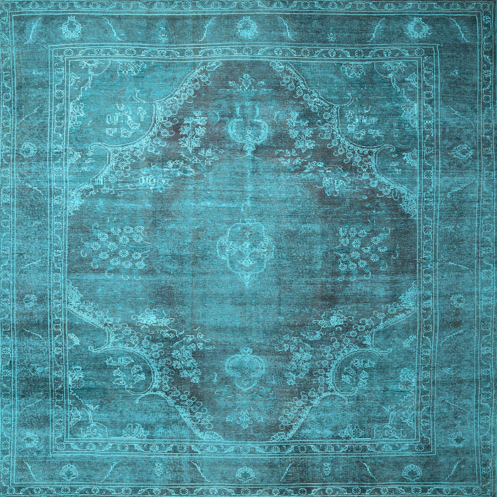 Square Machine Washable Persian Light Blue Traditional Rug, wshtr1818lblu