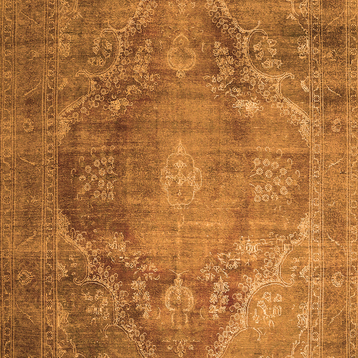 Serging Thickness of Machine Washable Persian Orange Traditional Area Rugs, wshtr1818org