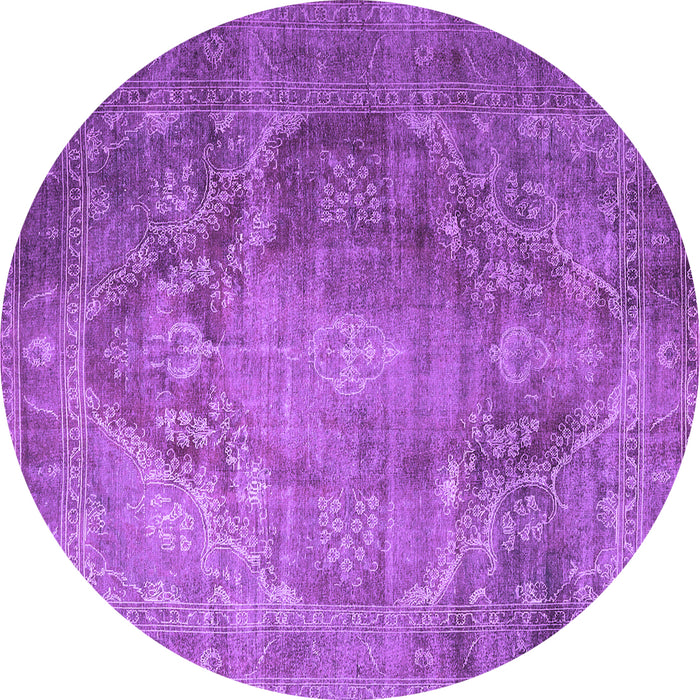 Round Persian Purple Traditional Rug, tr1818pur