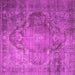 Square Machine Washable Persian Pink Traditional Rug, wshtr1818pnk
