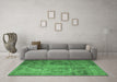 Machine Washable Persian Emerald Green Traditional Area Rugs in a Living Room,, wshtr1818emgrn