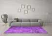 Machine Washable Persian Purple Traditional Area Rugs in a Living Room, wshtr1818pur