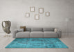 Machine Washable Persian Light Blue Traditional Rug in a Living Room, wshtr1818lblu